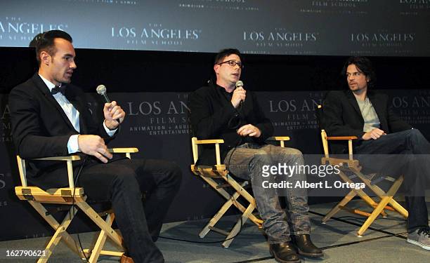 Actor/writer/producer Ivan Djurovic, director Dave Parker and actor Rick Irwin attend the Screening and Q&A for "ColdWater" at The Los Angeles Film...