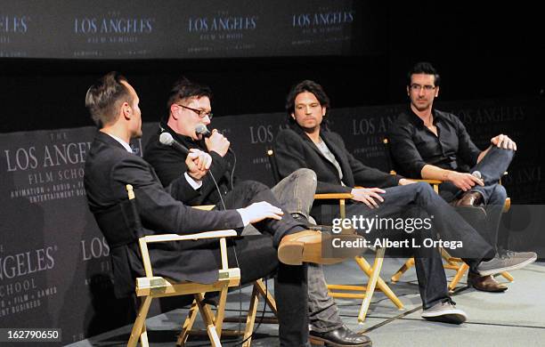 Actor/writer/producer Ivan Djurovic, director Dave Parker, actor Rick Irwin and moderator Ryan Turek attend the Screening and Q&A for "ColdWater" at...