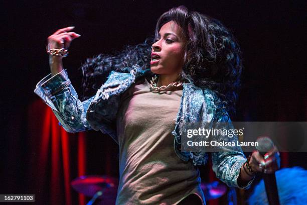 Recording artist Shanell performs at the "Love, Life & Reality" show at Federal Bar on February 26, 2013 in Hollywood, California.