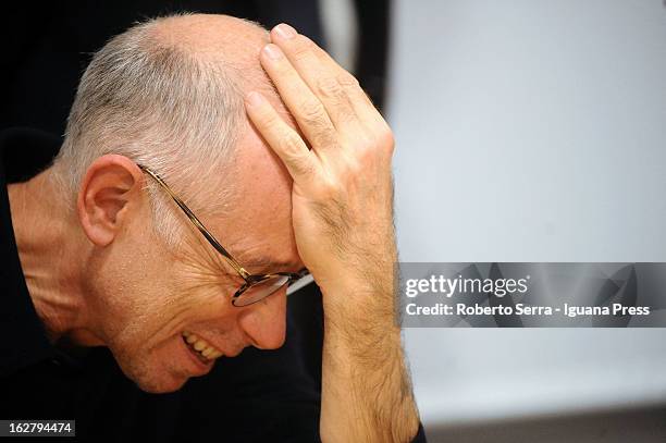 Italian director Gabriele Salvatores attends the presentation of his latest movie "Educazione Siberiana" at Feltrinelli Bookshop on February 26, 2013...