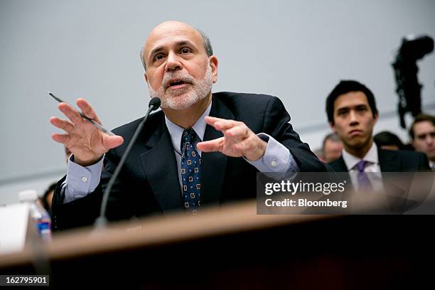 Ben S. Bernanke, chairman of the U.S. Federal Reserve, speaks during a House Financial Services Committee hearing in Washington, D.C., U.S., on...