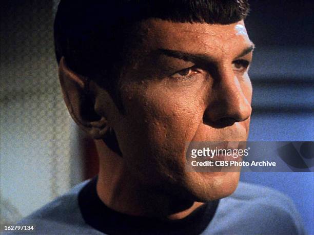 Leonard Nimoy as Mr. Spock in the STAR TREK: THE ORIGINAL SERIES episode, "What Are Little Girls Made Of?" Season 1, episode 7. Original air date,...