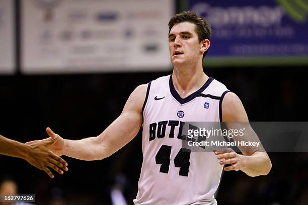 Andrew Smith of the Butler Bulldogs seen during the game against the Saint Louis Billikens at Hinkle Fieldhouse on February 22, 2013 in Indianapolis,...