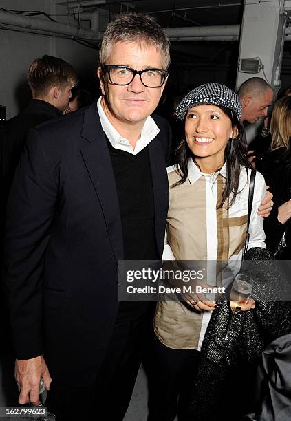 Jay Jopling and Hikari Yokoyama attend the launch of artist Dinos Chapman's first album 'Luftbobler' at The Vinyl Factory on February 27, 2013 in...