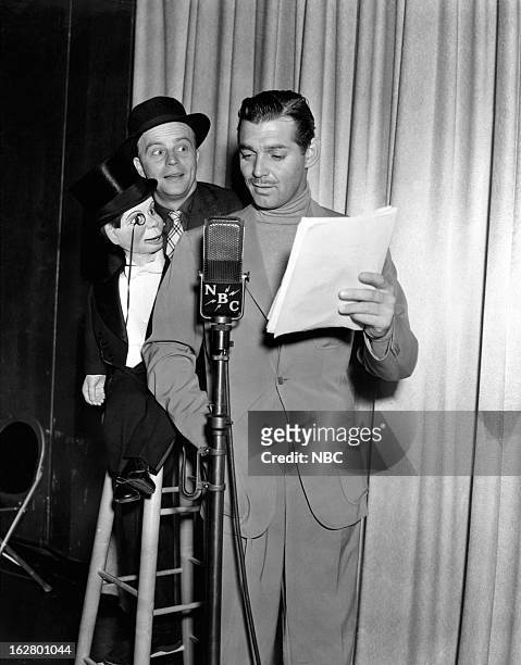 Season 3 -- Pictured: Charlie McCarthy , host Edgar Bergen, Clark Gable in 1939 --