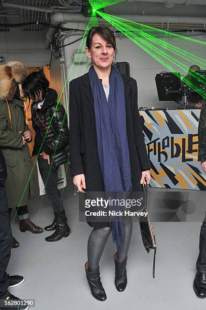 Rebecca Warren attends the launch of Dinos Chapman's album 'Luftbobler' at The Vinyl Factory Gallery on February 27, 2013 in London, England.