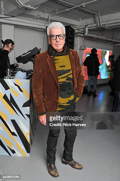 Nicholas Haslam attends the launch of Dinos Chapman's album 'Luftbobler' at The Vinyl Factory Gallery on February 27, 2013 in London, England.