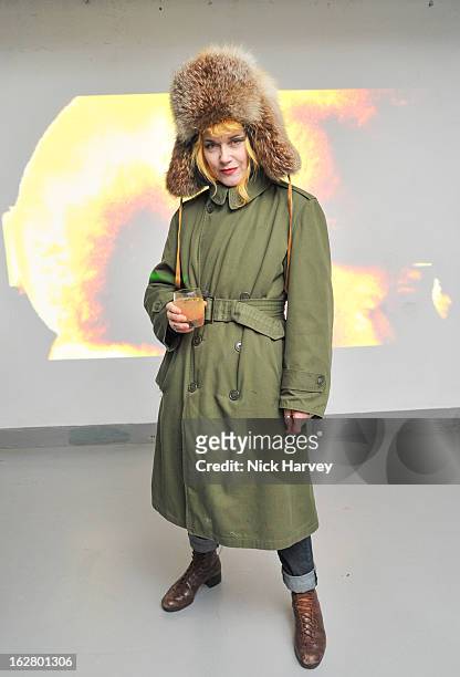 Pam Hogg attends the launch of Dinos Chapman's album 'Luftbobler' at The Vinyl Factory Gallery on February 27, 2013 in London, England.