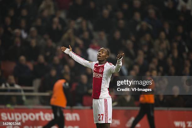 Jody Lukoki of Ajax during the Dutch Cup match between Ajax Amsterdam and AZ Alkmaar at the Amsterdam Arena on february 27, 2013 in Amsterdam, The...