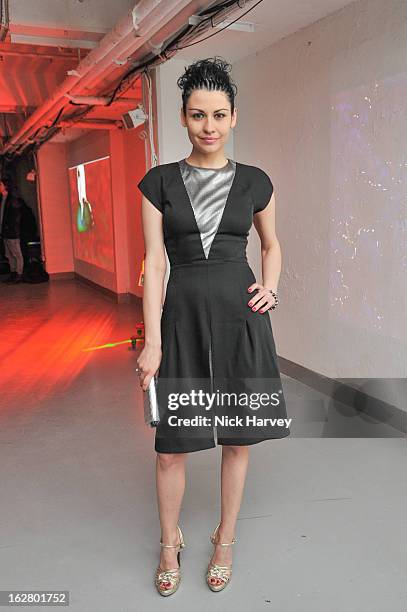 Nefer Suvio attends the launch of Dinos Chapman's album 'Luftbobler' at The Vinyl Factory Gallery on February 27, 2013 in London, England.