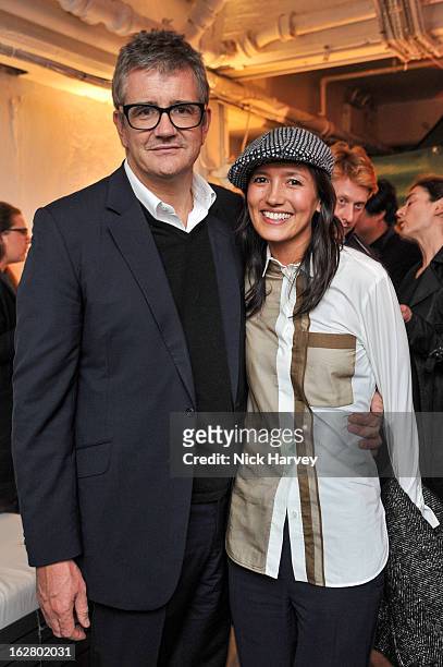 Dino Chapman and Hikari Yokoyama attend the launch of Dinos Chapman's album 'Luftbobler' at The Vinyl Factory Gallery on February 27, 2013 in London,...