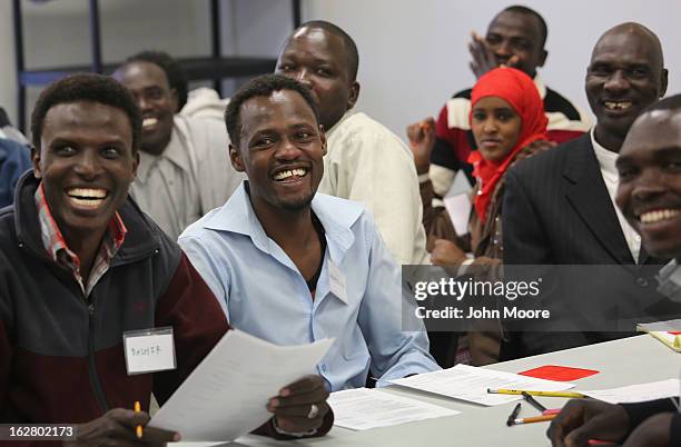 Refugees learn employment skills during a job readiness class held at the International Rescue Committee , center on February 27, 2013 in Tucson,...