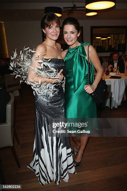 Alexandra Kamp and Mariella Ahrens attend the grand opening of the Waldorf Astoria Berlin hotel on February 27, 2013 in Berlin, Germany.