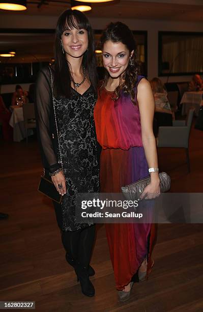 Stephanie Stumph and Anna Julia Kapfelsberger attend the grand opening of the Waldorf Astoria Berlin hotel on February 27, 2013 in Berlin, Germany.
