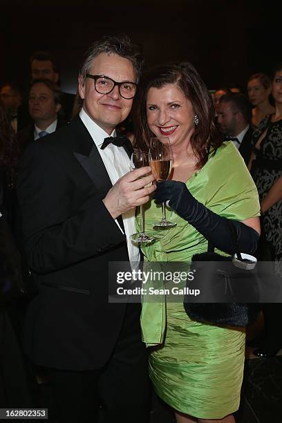 Rolf Scheider and friend Anna attend the grand opening of the Waldorf Astoria Berlin hotel on February 27, 2013 in Berlin, Germany.
