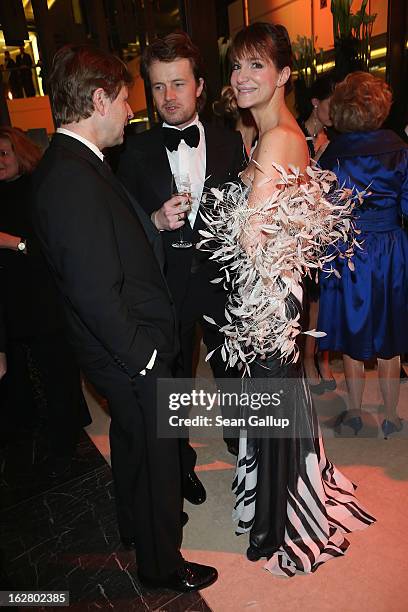 Michael von Hassel and Alexandra Kamp attend the grand opening of the Waldorf Astoria Berlin hotel on February 27, 2013 in Berlin, Germany.