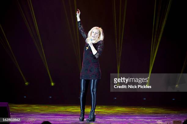 Sara Pascoe performs at Stand up for Shelter at Hammersmith Apollo on February 27, 2013 in London, England.