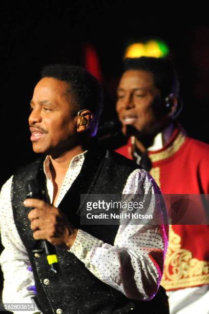 Marlon Jackson of the Jacksons performs on stage in concert at Manchester Apollo on February 27, 2013 in Manchester, England.