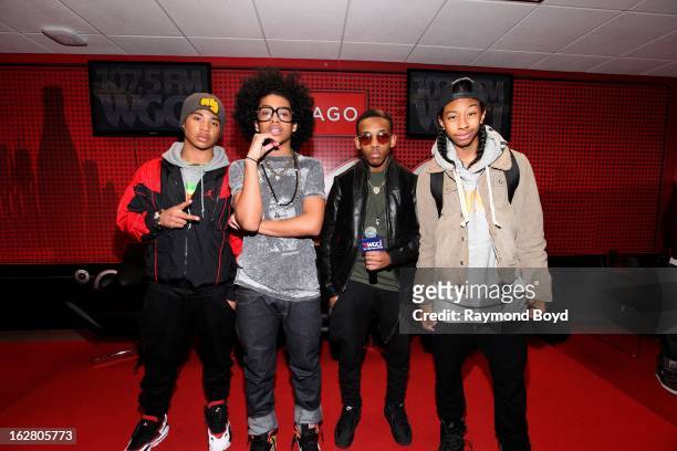 Mindless Behavior, poses for photos in the WGCI-FM "Coca-Cola Lounge" in Chicago, Illinois on FEBRUARY 24, 2012.