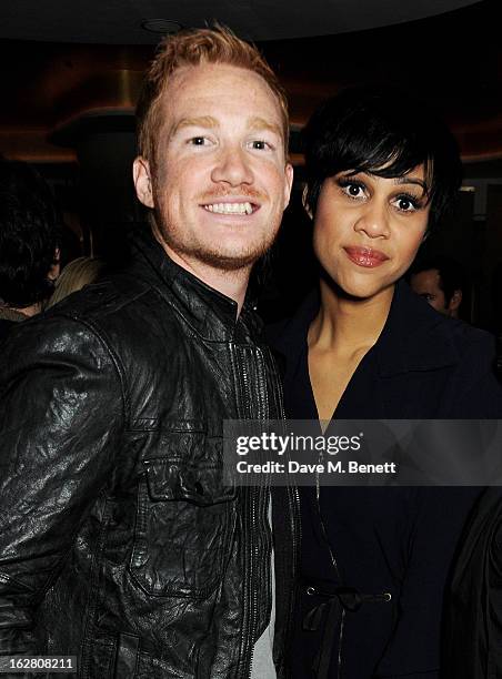 Greg Rutherford and Zawe Ashton party in Wyld at W London Leicester Square after the NME Awards whilst drinking 'CIROC 'n' Roll' cocktails on...