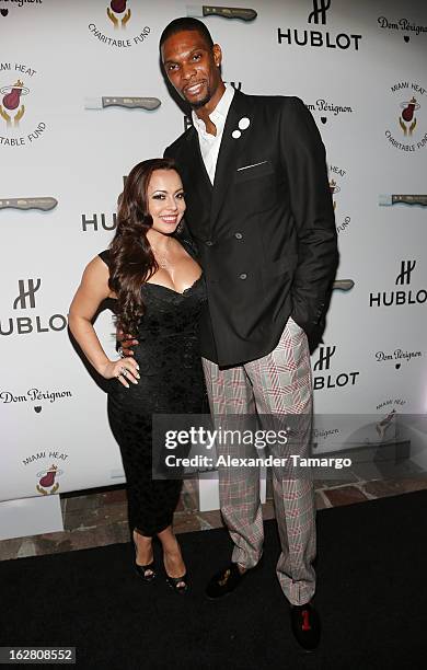 Adrienne Bosh and Chris Bosh attend the Miami HEAT Family Foundation night of "Motown Revue" on February 27, 2013 in Miami, Florida.