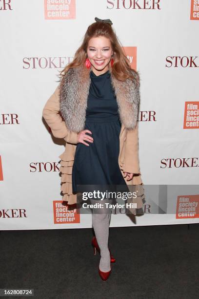 Actress Savannah Wise attends the "Stoker" New York Screening at The Film Society of Lincoln Center, Walter Reade Theatre on February 27, 2013 in New...