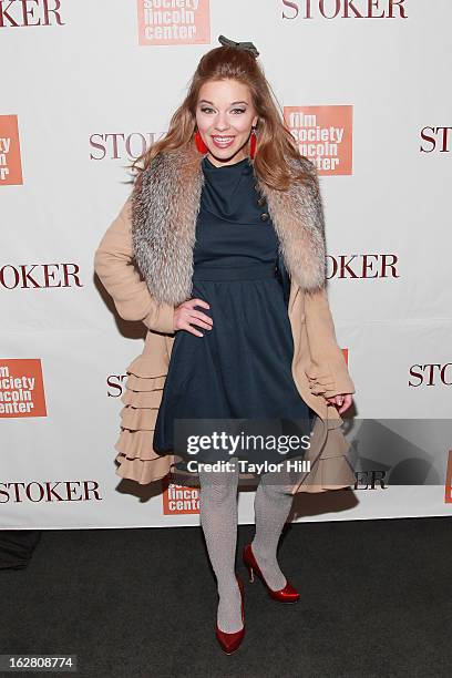 Actress Savannah Wise attends the "Stoker" New York Screening at The Film Society of Lincoln Center, Walter Reade Theatre on February 27, 2013 in New...