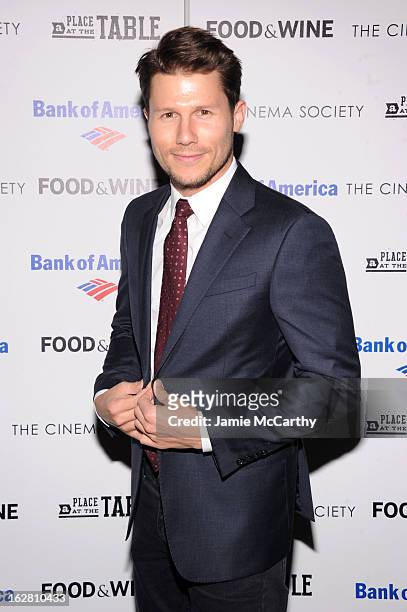 Personality Jason Dundas attends the Bank of America and Food & Wine with The Cinema Society screening of "A Place at the Table" at Museum of Modern...