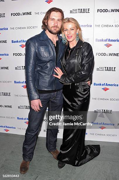 Actor Clive Standen and Francesca Standen attend Magnolia Pictures And Participant Media With The Cinema Society Present A Screening Of "A Place At...