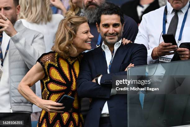 Owners of Newcastle United, Amanda Staveley and Mehrdad Ghodoussi are seen during the Premier League match between Manchester City and Newcastle...