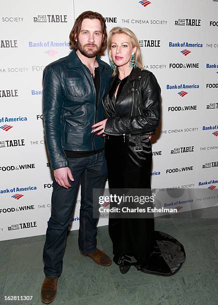Actor Clive Standen and guest arrive at Bank of America and Food & Wine with The Cinema Society present a screening of "A Place at the Table" at the...
