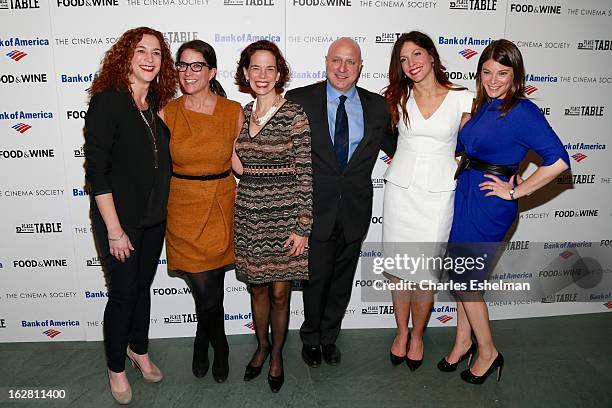 Kristi Jacobson, Christina Grdovic, Dana Cowin, Tom Colicchio, Lori Silverbush and Gail Simmons arrive at Bank of America and Food & Wine with The...