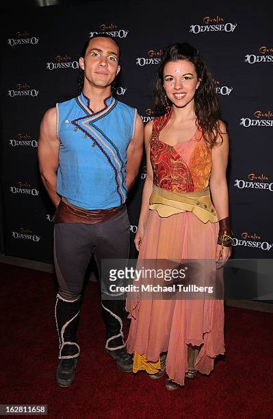 Equestrian Antoine Romanov and singer Anna Laura attend the opening night of Cavalia's "Odysseo" equestrian show at Cavalia’s Odysseo Village on...