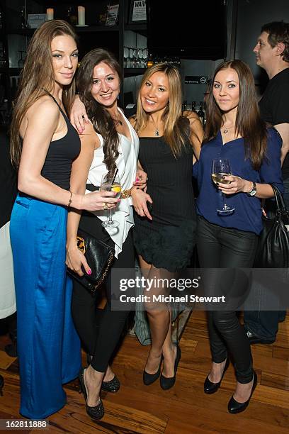 Ali Baird, Diana Davlyatshavna, Karina Pak and Kate Noskova attend The ONE Group's Ristorante Asellina celebrates two years on Park Avenue South NYC...