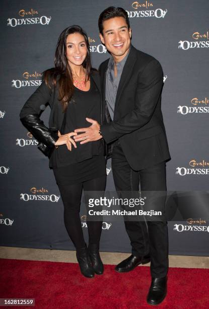 Personality Mario Lopez and wife Courtney Laine Mazza attend Celebrity Red Carpet Opening For Cavalia's "Odysseo" at Cavalia’s Odysseo Village on...