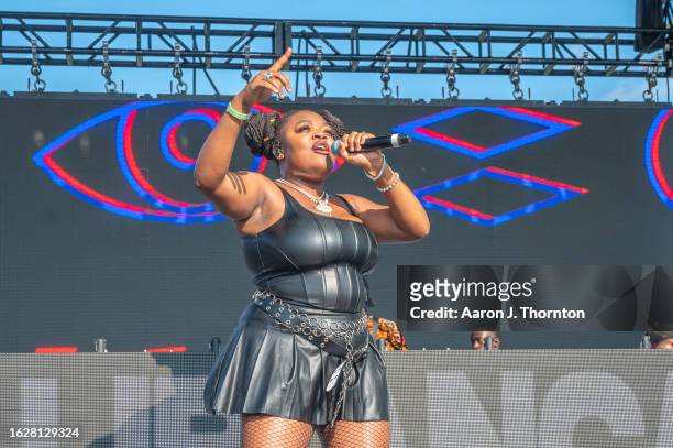 Libianca performs onstage during Day 2 of the Afro Nation Detroit Festival on August 20, 2023 in Detroit, Michigan.