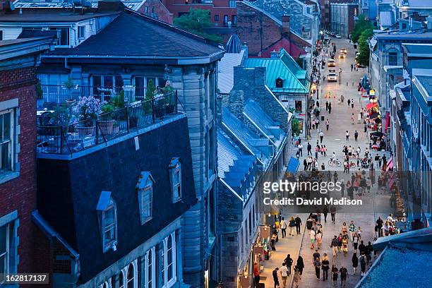 rue st. paul, old montreal - montréal stock pictures, royalty-free photos & images