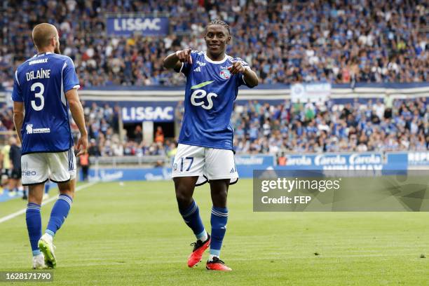 Jean Ricner BELLEGARDE during the Ligue 1 Uber Eats match between Racing Club de Strasbourg Alsace and Toulouse Football Club at Stade de la Meinau...