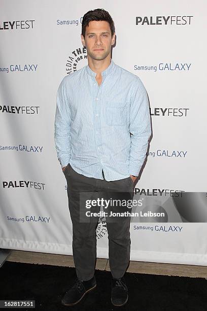 Justin Bartha arrives to The Paley Center Honors Ryan Murphy With Inaugural PaleyFest Icon Award at The Paley Center for Media on February 27, 2013...