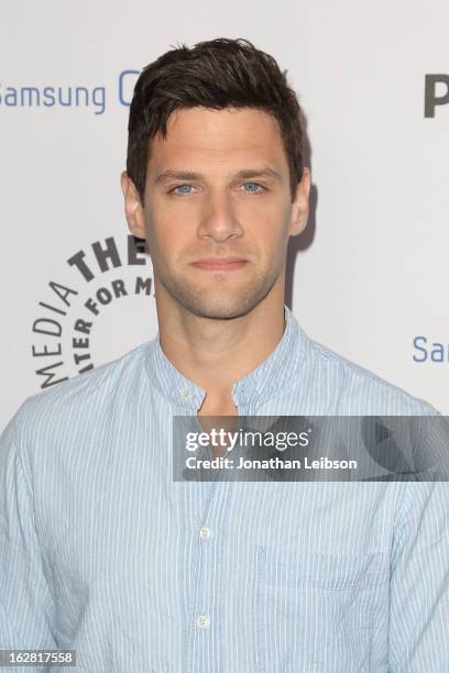 Justin Bartha arrives to The Paley Center Honors Ryan Murphy With Inaugural PaleyFest Icon Award at The Paley Center for Media on February 27, 2013...