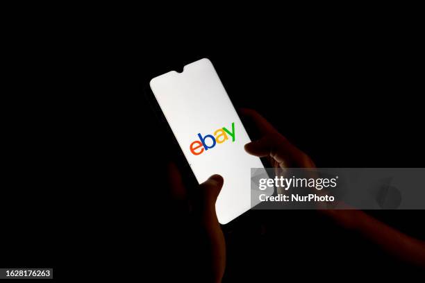 In this photo illustration an Ebay logo seen displayed on a smartphone screen in Chania, Greece on August 27, 2023.