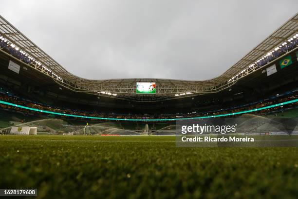 General view of the stadium before the match between Palmeiras and Vasco da Gama as part of Brasileirao Series A 2023 at Allianz Parque on August 27,...