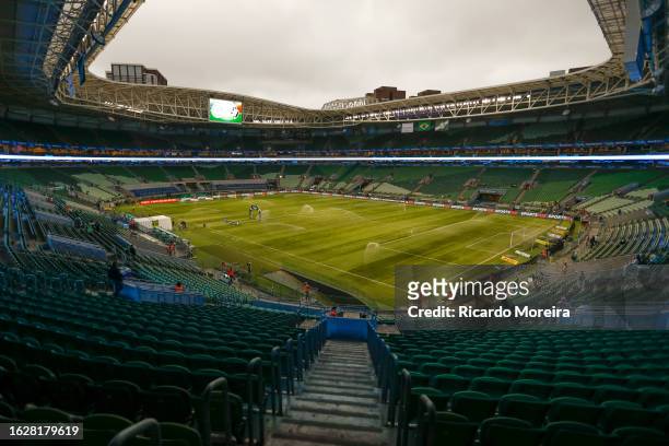 General view of the stadium before the match between Palmeiras and Vasco da Gama as part of Brasileirao Series A 2023 at Allianz Parque on August 27,...