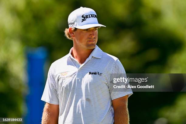 Wilson Furr in action on the sixteenth green during the final round of the Albertsons Boise Open presented by Chevron at Hillcrest Country Club on...