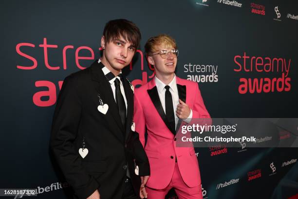 Colby Brock and Sam Golbach at The 2023 Streamy Awards held at the Fairmont Century Plaza Hotel on August 27, 2023 in Los Angeles, California.