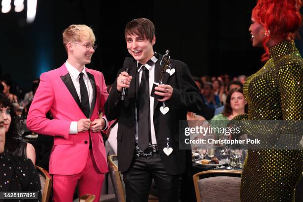 Colby Brock, Sam Golbach, and Shea Couleé at The 2023 Streamy Awards held at the Fairmont Century Plaza Hotel on August 27, 2023 in Los Angeles,...