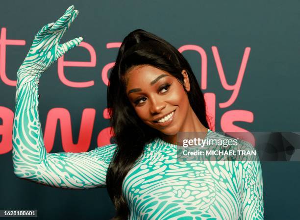 Social media personality Fedha Sinon aka Pinkydoll arrives for the 2023 Streamy Awards at the Fairmont Century Plaza in Los Angeles, California, on...