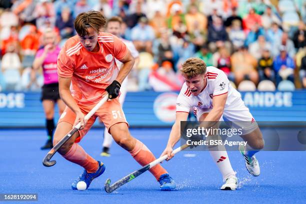 Duco Telgenkamp of the Netherlands during the match between Netherlands and England at Hockeypark Monchengladbach on August 27, 2023 in...