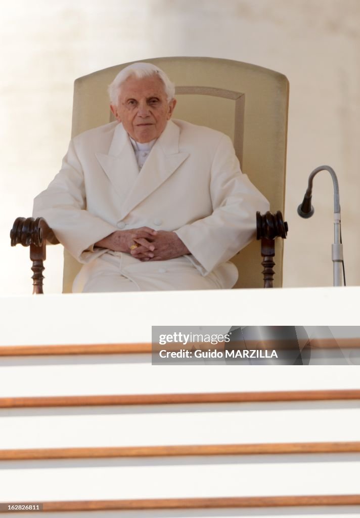 Pope Benedict XVI Leads His Last General Audience Before His Retirement