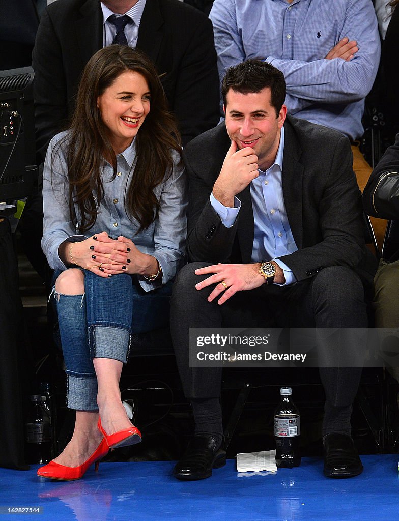 Celebrities Attend The Golden State Warriors Vs New York Knicks Game